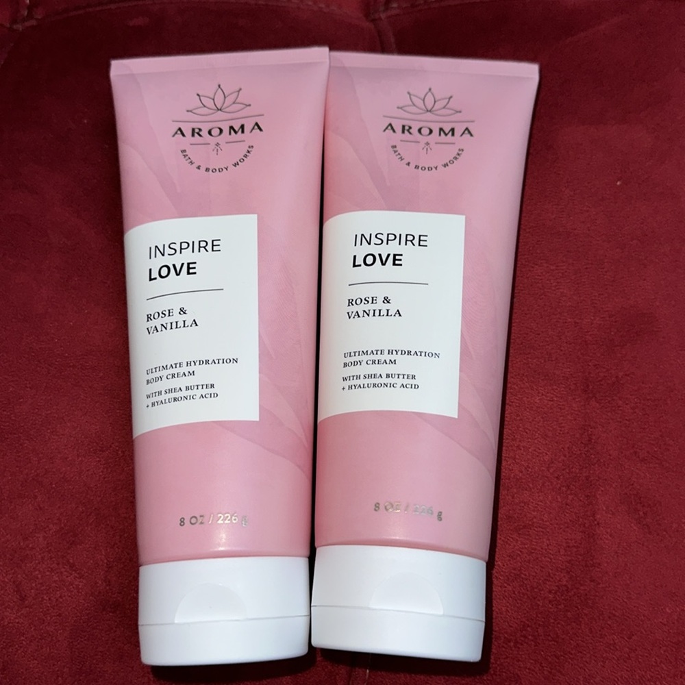 BBW 2pc set aromatherapy ROSE VANILLA Body Creams
